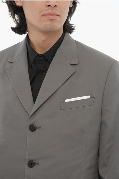 side vents notch lapel flap pocket 2-button blazer in Gray - Image 3