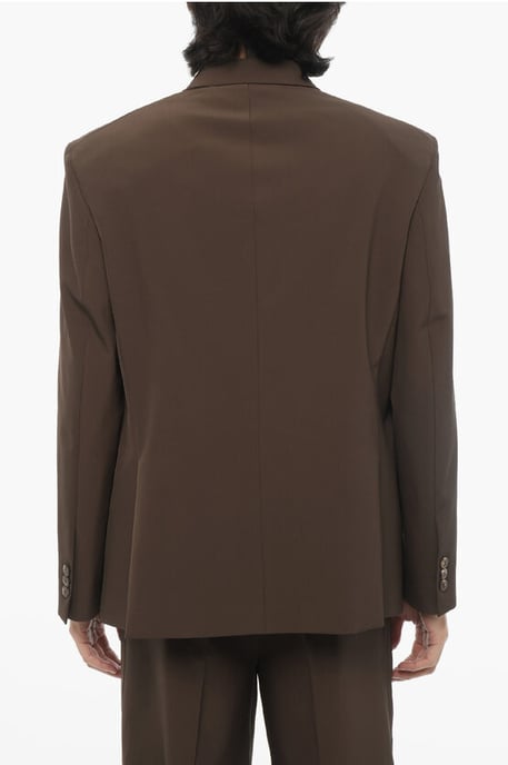 Slim fit kavaj med 3 knappar i brunt, slitsar och slag - Image 2