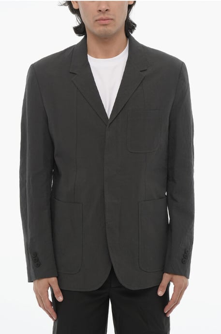 Slim fit kavaj med 3 knappar och hakslag i sidosprund i grått - Image 1