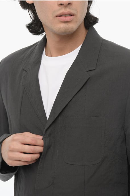 Slim fit kavaj med 3 knappar och hakslag i sidosprund i grått - Image 3