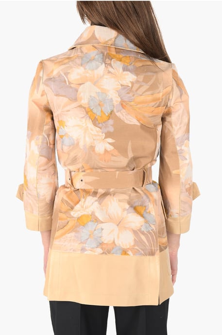 MM0 leather details blazer with belt in Pink - Image 2