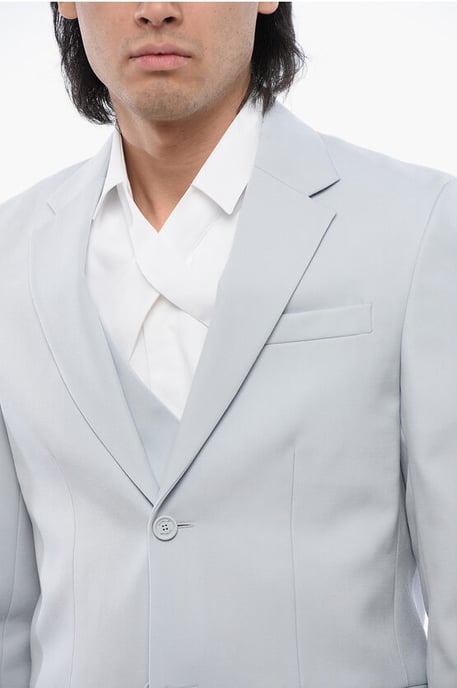 Relax Fit Blazer With Flap Pockets in Light blue - Image 3