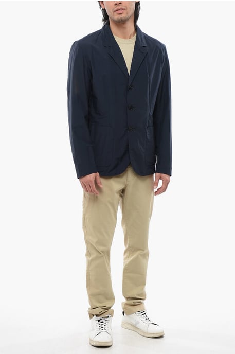 SIngle Breasted Blazer With Patch Pockets in Blue - Image 4