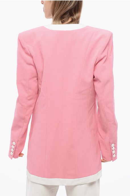 Strukturerad Crepe de Chine-jacka i rosa - Image 2