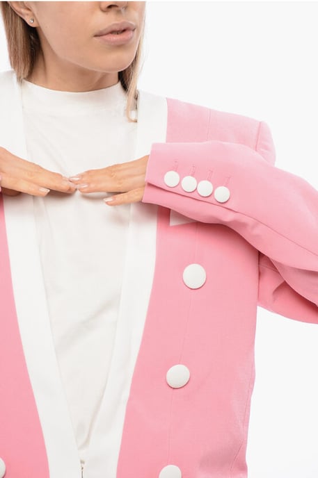 Strukturerad Crepe de Chine-jacka i rosa - Image 3