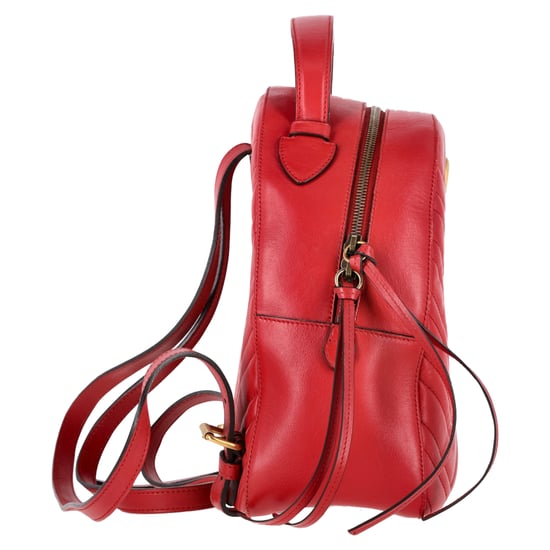 Gucci Quilted Marmont Backpack Bag in Red Leather - Image 2