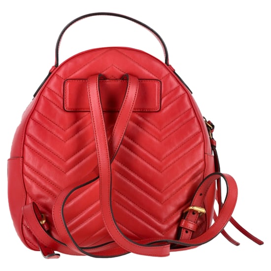 Gucci Quilted Marmont Backpack Bag in Red Leather - Image 3