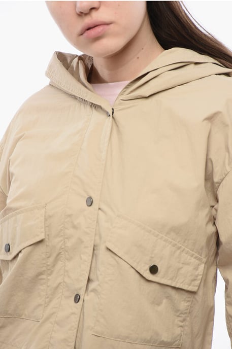 Hooded TICKSEED Windbreaker in Beige - Image 3