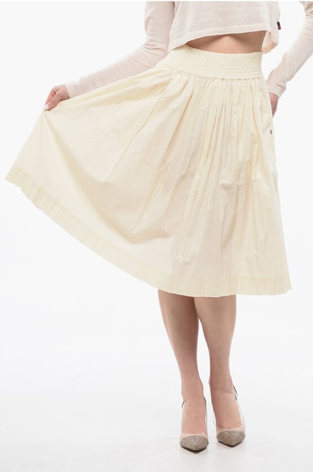 High Waisted Circle Shirt in Beige - Image 1