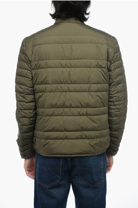 Quilted Lightweight Jacket with Crewneck in Green - Image 2