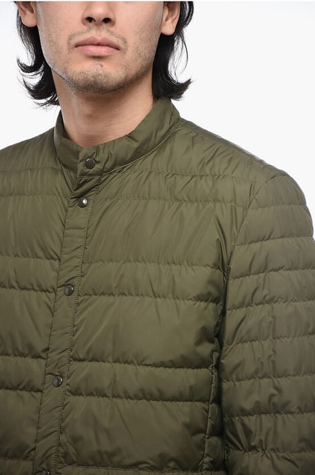 Quilted Lightweight Jacket with Crewneck in Green - Image 3