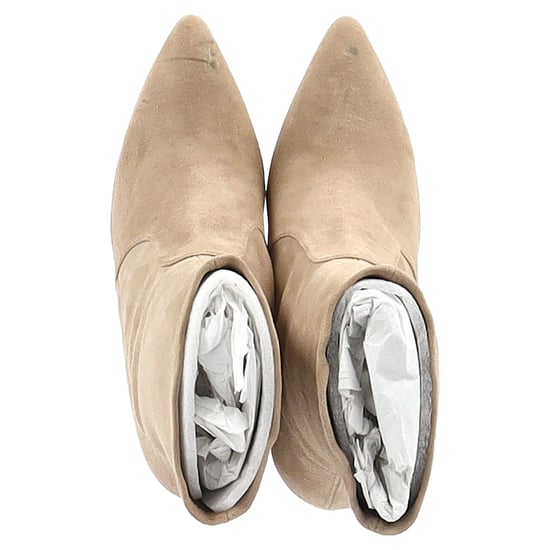 Stuart Weitzman Block Heel Ankle Boots in Beige Suede - Image 3