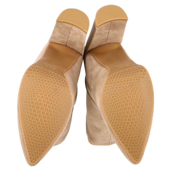 Stuart Weitzman Block Heel Ankle Boots in Beige Suede - Image 6