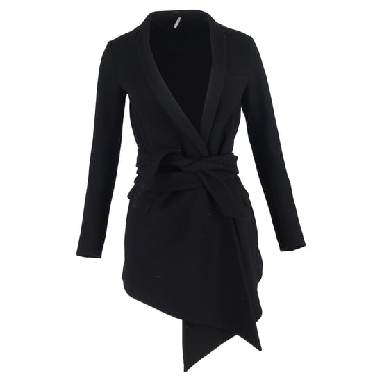 Dior Asymmetrische Peacoat Robe in Zwart Wol - Image 1