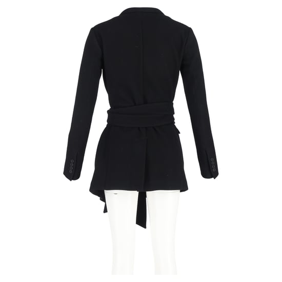 Dior Asymmetrische Peacoat Robe in Zwart Wol - Image 6