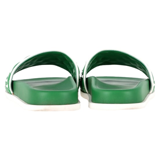 Valentino Garavani Rockstud Quilted Slides In Green Leather - Image 6
