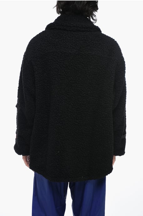 POLAR FLEECE-jacka med logotyp och spännedetaljer i svart - Image 2