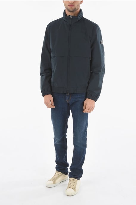 Removable Hooded Solid Color MALLARD Windbreaker With Maxi P in Blue - Image 4
