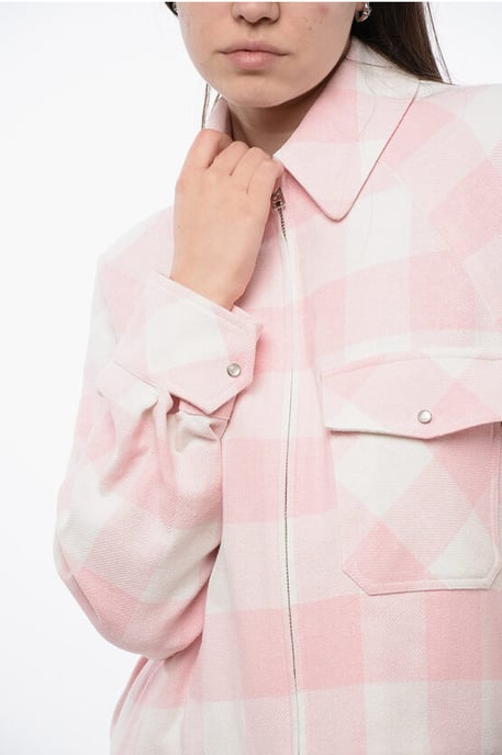 ARCHIVE Buffalo Checked TIMBER SUMMER Overshirt with Frontal in Bianco, Rosa - Image 3