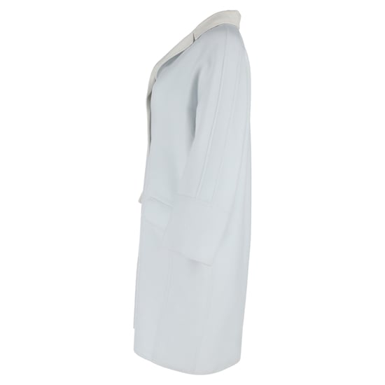Loro Piana Buttoned Coat in Light Blue Wool - Image 2