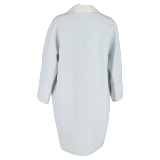 Loro Piana Buttoned Coat in Light Blue Wool - Image 3