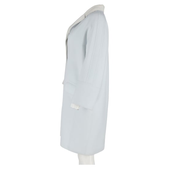 Loro Piana Buttoned Coat in Light Blue Wool - Image 5