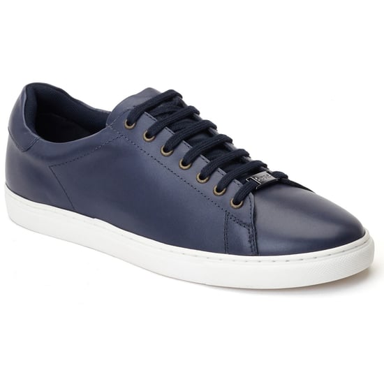 Base London Tucker Leather Men's Navy Trainers - Image 1
