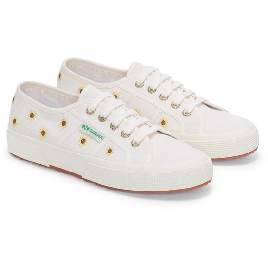 Superga Embroidery Linen Sunflower Linnen Dames Sneakers In Het Wit - Image 1