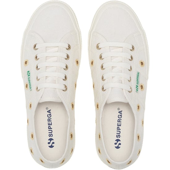 Superga Embroidery Linen Sunflower Linnen Dames Sneakers In Het Wit - Image 4