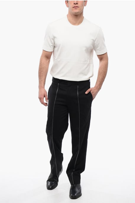 Slim Fit Chino-broek van wolmix TAPE in zwart - Image 4