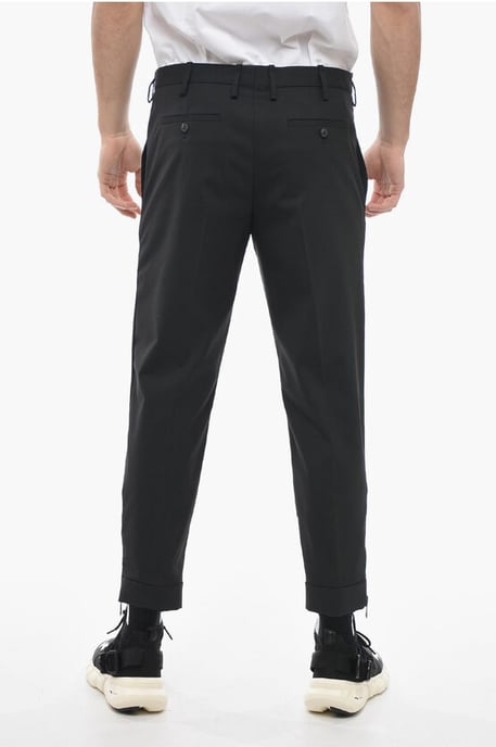 Slim Fit JAMIE Chinos Pants with Ankle Zips in Black - Image 2