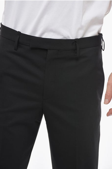 Slim Fit JAMIE Chinos Pants with Ankle Zips in Black - Image 3