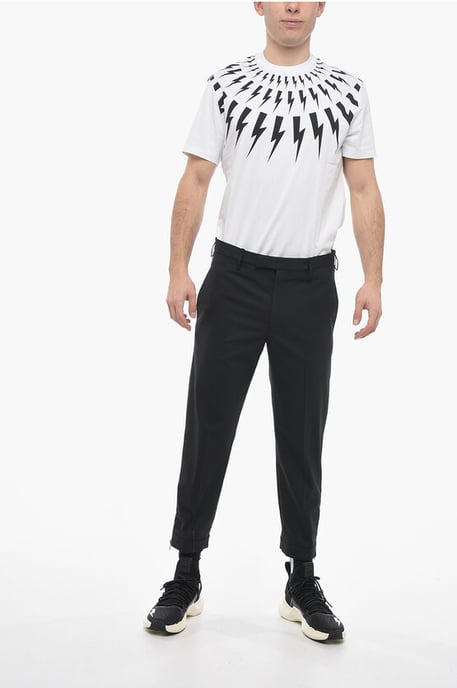 Slim Fit JAMIE Chinos Pants with Ankle Zips in Black - Image 4