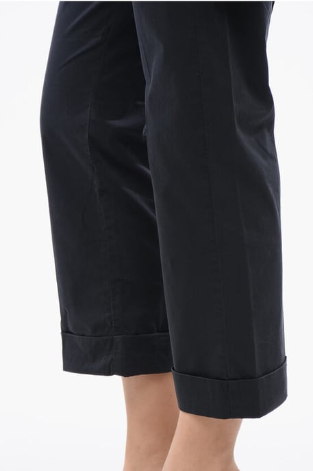 Blå chinos med stretchig bomull och croppad passform - Image 3