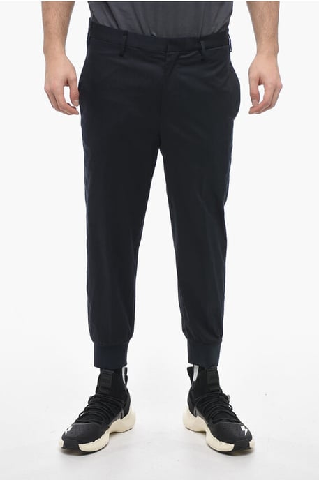 Low-Rise Slim Fit JACK Pants with Cuffs in Blue - Image 1