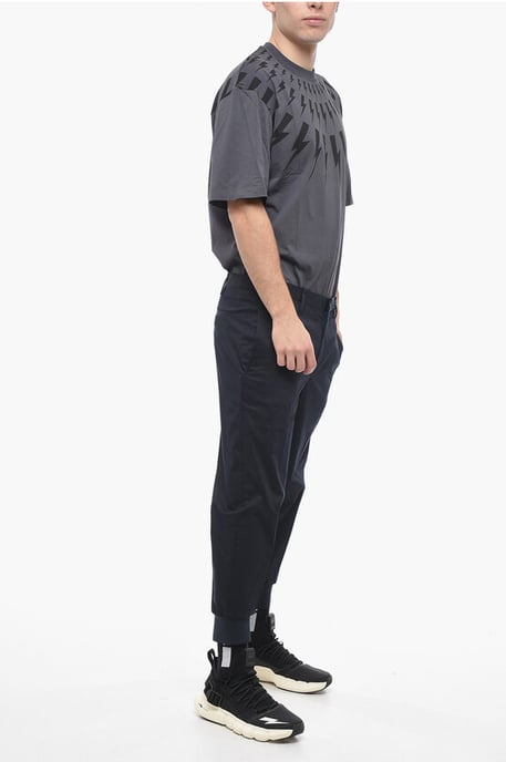 Low-Rise Slim Fit JACK Pants with Cuffs in Blue - Image 4
