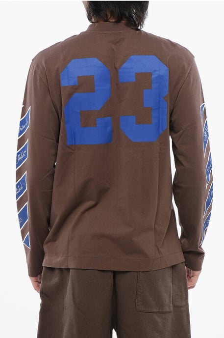 Printed RAIN DRUM Long Sleeved T-shirt in Brown - Image 2