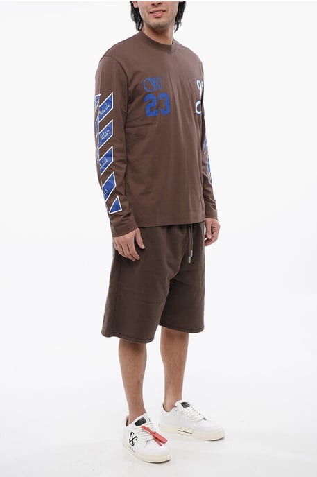 Printed RAIN DRUM Long Sleeved T-shirt in Brown - Image 4