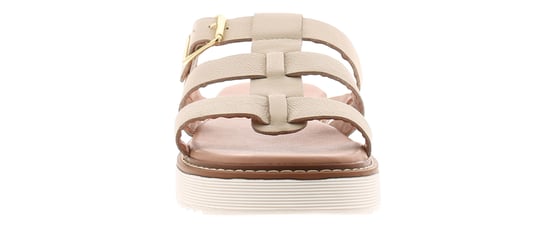 Hush Puppies Dames Sandalen Celeste Slip-On Gladiator Leer Gesp Beige - Image 3