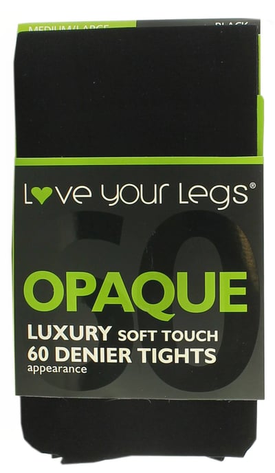 Womens Tights 60 Denier Luxury Soft Touch opaque black - Image 1