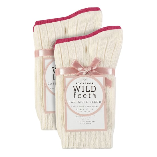 4 Pack Ladies Cashmere Boot Socks | Breathable Cozy Ribbed Wool Bed Socks - Image 2