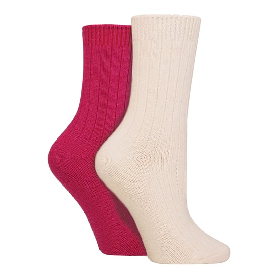 4 Pack Ladies Cashmere Boot Socks | Breathable Cozy Ribbed Wool Bed Socks - Image 3