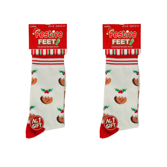 Dames Feestelijke Voetjes Kerst Novelty Sokken - Image 2
