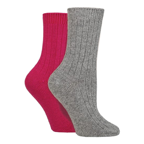 4 Pack Ladies Cashmere Boot Socks | Breathable Cozy Ribbed Wool Bed Socks - Image 3