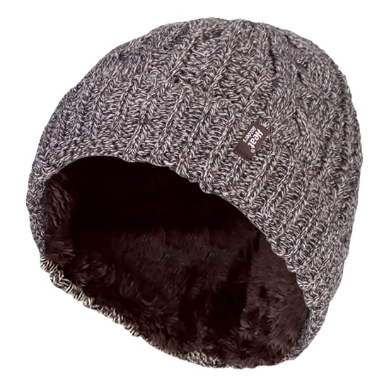 Ladies Cable Turnover Warm Thermal Beanie Hat - Image 1