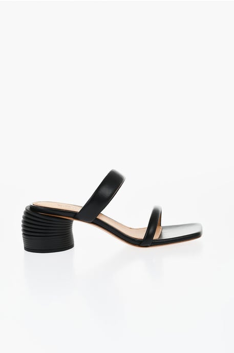 Leren SPRING sandalen met standaardhak van 6 cm in zwart - Image 3