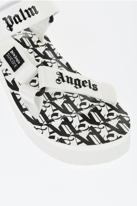 SUICOKE Logoed Fabric Sandals in White - Image 4