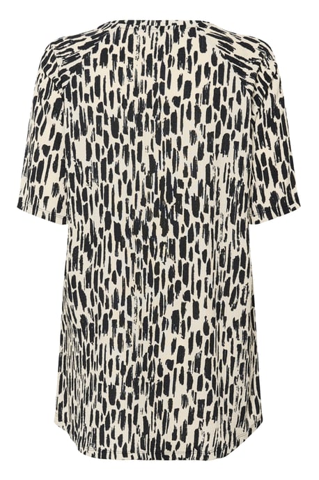 Gebreide tuniek A-shape black offwhite - Image 5