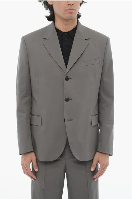 Side Vents Notch Lapel Slim Fit 3-Button Suit in Gray - Image 2