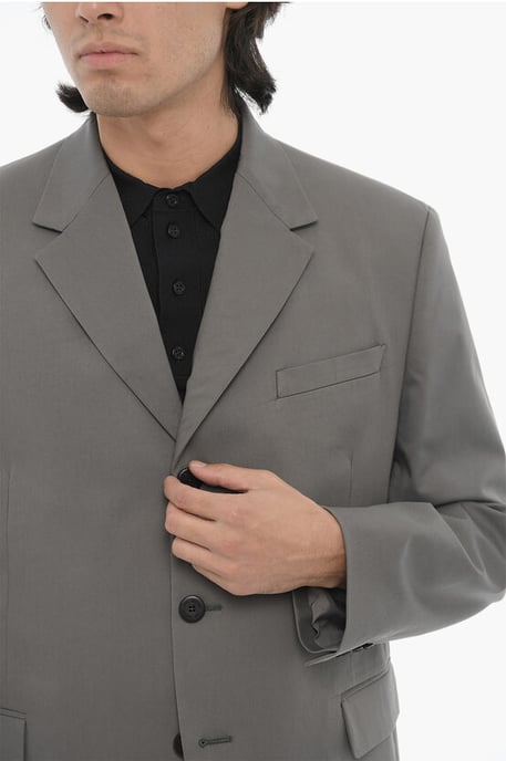 Side Vents Notch Lapel Slim Fit 3-Button Suit in Gray - Image 3
